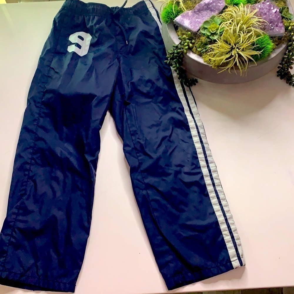 Gymboree #9 Navy Stripe leg lined windbreaker pants boy casual play 7